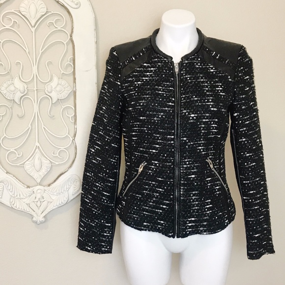 H&M Other - H&M | Girl's Black White Tweed Vegan Zip Jacket | Size: 12